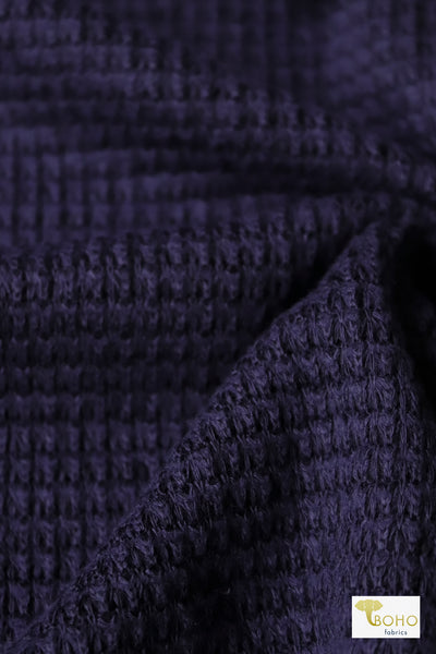 Last Cuts! Blueberry Blue, Cotton Waffle Knit
