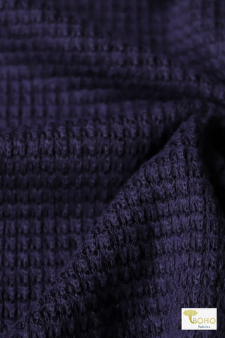 Last Cuts! Blueberry Blue, Cotton Waffle Knit