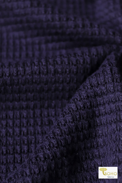 Last Cuts! Blueberry Blue, Cotton Waffle Knit