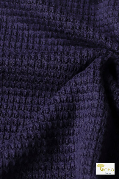 Last Cuts! Blueberry Blue, Cotton Waffle Knit
