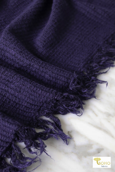 Last Cuts! Blueberry Blue, Cotton Waffle Knit