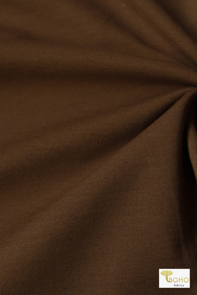 Rich Chocolate Brown, Solid Ponte Knit