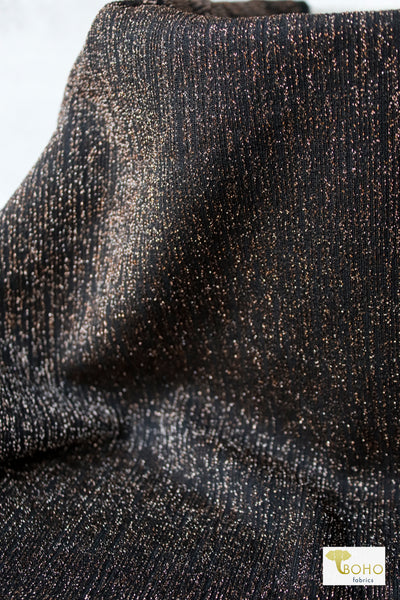 Last Cuts! Gold Icicles on Black, Lurex Knit