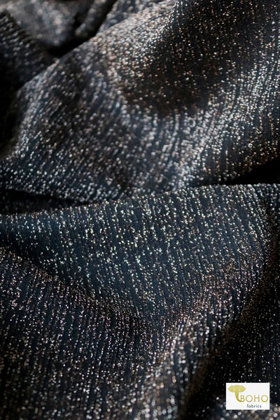 Last Cuts! Gold Icicles on Black, Lurex Knit