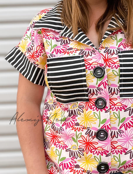 3 Yards - Last Cut! Mekko Doodles, Cotton Spandex Knit
