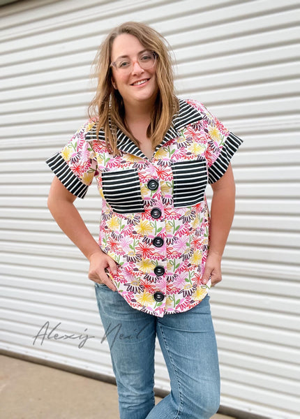 3 Yards - Last Cut! Mekko Doodles, Cotton Spandex Knit