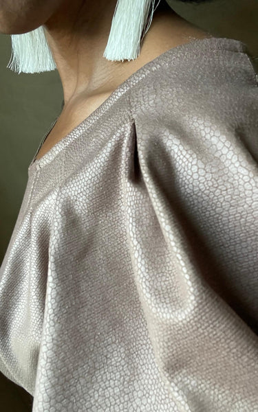 Last Cuts! Mocha Dragonscale, Ponte Print, Double Knit