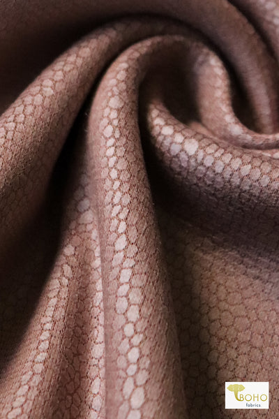 Last Cuts! Mocha Dragonscale, Ponte Print, Double Knit