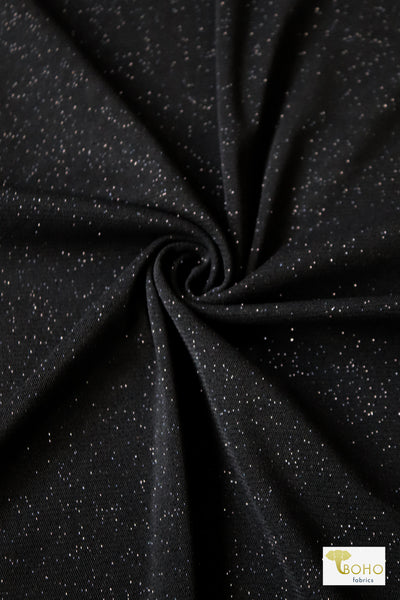 Last Cuts! Black Sparkle Mesh, Stretch Mesh Fabric