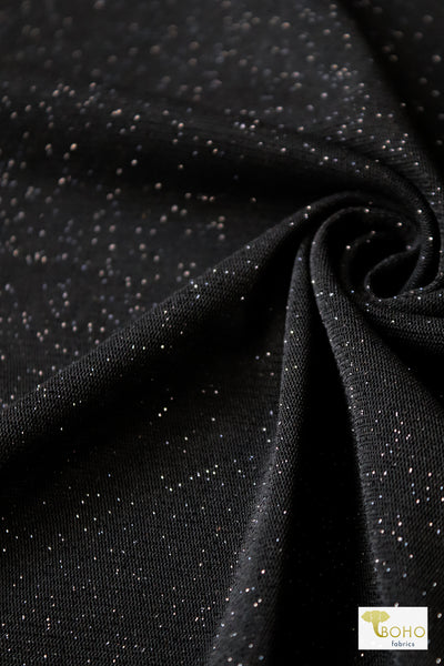 Last Cuts! Black Sparkle Mesh, Stretch Mesh Fabric
