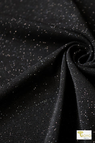 Last Cuts! Black Sparkle Mesh, Stretch Mesh Fabric